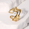 Wholesale Women's Stainless Steel Ring With Irregular Wave And Geometric Pattern Electroplated Simple And High Level Sense Non Fading