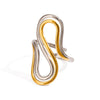 Wholesale Women's Stainless Steel Ring With Quiet Design Sense Gold And Silver Color Matching Double S Shaped Adjustable Opening Geometric Styling And Electroplating