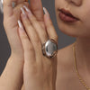 Wholesale Women's 316L Stainless Steel Ring With Roman Pattern And Digital Casting Pvd Goldplated