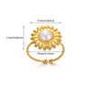 Wholesale Women's Stainless Steel Ring With Shell Marine Elements Imitation Pearl Starfish For Summer Beach Resort Electroplated