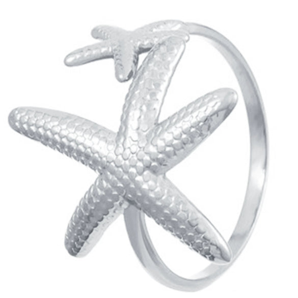Wholesale Women's Stainless Steel Ring With Starfish Leaf Animal And Zodiac Patterns Electroplated