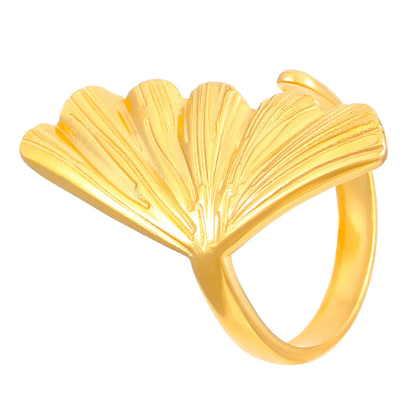 Wholesale Women's Stainless Steel Ring With Starfish Leaf Animal And Zodiac Patterns Electroplated