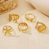 Wholesale Women's Stainless Steel Ring With Starfish Leaf Animal And Zodiac Patterns Electroplated
