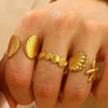 Wholesale Women's Stainless Steel Ring With Starfish Leaf Animal And Zodiac Patterns Electroplated