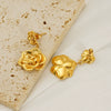 Wholesale Women's 316L Stainless Steel Rose Flower Pendant Earrings With Electroplating