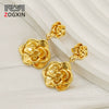 Wholesale Women's 316L Stainless Steel Rose Flower Pendant Earrings With Electroplating
