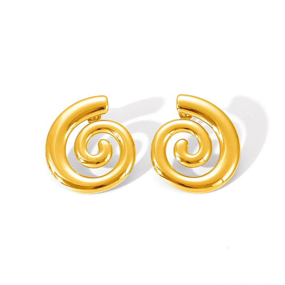 Wholesale Women's Stainless Steel Rotating Geometric Mosquito Incense Plate Pattern Electroplated Earrings