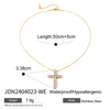 Wholesale Women's Stainless Steel Round Geometric Cross Pendant Necklace With Electroplating