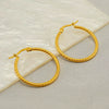 Wholesale Women's Stainless Steel Round Geometric Retro Fashion Earrings With Electroplating