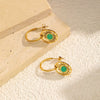 Wholesale Women's Stainless Steel Round Hollow Zircon Geometric Sunflower Pvd Furnace Vacuum Real Gold Plated Earrings