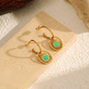 Wholesale Women's Stainless Steel Round Hollow Zircon Geometric Sunflower Pvd Furnace Vacuum Real Gold Plated Earrings