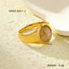 Wholesale Women's Stainless Steel Round Ring Inlaid With Natural Stone Electroplated Joker Fashion Style