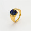 Wholesale Women's Stainless Steel Round Ring Inlaid With Natural Stone Electroplated Joker Fashion Style
