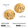 Wholesale Women's Stainless Steel Round Wave Original Design Electroplated Earrings