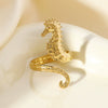 Wholesale Women's Stainless Steel Seahorse Ring With Electroplating And Fashionable Design