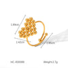 Wholesale Women's Stainless Steel Shell Open Ring With Geometric Style And Electroplating