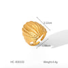 Wholesale Women's Stainless Steel Shell Open Ring With Geometric Style And Electroplating