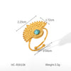 Wholesale Women's Stainless Steel Shell Open Ring With Geometric Style And Electroplating