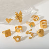 Wholesale Women's Stainless Steel Shell Open Ring With Geometric Style And Electroplating