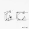 Wholesale Women's 316 Stainless Steel Shell Pearl Inlaid C Shaped Electroplated High End Fashion Earrings