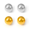 Wholesale Women's 316L Stainless Steel Simple Cold Style Semiround Hollow Geometric Electroplated Ball Earrings