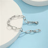 Wholesale Women's Stainless Steel Simple Geometric Square And Oval Chain Handmade Bracelet