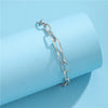 Wholesale Women's Stainless Steel Simple Geometric Square And Oval Chain Handmade Bracelet