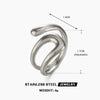 Wholesale Women's Stainless Steel Simple Hollow Geometric Opening Adjustable Hip Hop Ring With Electroplating