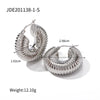 Wholesale Women's Stainless Steel Smooth Hollow Hoop Earrings With Geometric Design And Electroplating