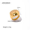 Wholesale Women's Stainless Steel Smooth Ring With Geometric Pattern In French Retro Style And Electroplating Treatment