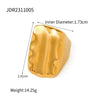 Wholesale Women's Stainless Steel Smooth Ring With Geometric Pattern In French Retro Style And Electroplating Treatment