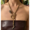 Wholesale Women's Stainless Steel Snake Bone Chain Necklace With Animal Pattern And Polished Electroplating