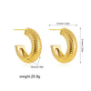 Wholesale Women's Stainless Steel Snake Pattern Cshaped Exaggerated Earrings With 18K Real Gold Electroplating Light Luxury Style