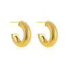 Wholesale Women's Stainless Steel Snake Pattern Cshaped Exaggerated Earrings With 18K Real Gold Electroplating Light Luxury Style