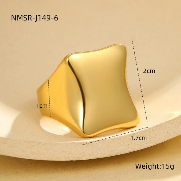 Wholesale Women's Stainless Steel Specialshaped Ring Light Luxury Style Geometric Electroplating