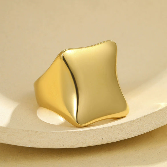 Wholesale Women's Stainless Steel Specialshaped Ring Light Luxury Style Geometric Electroplating