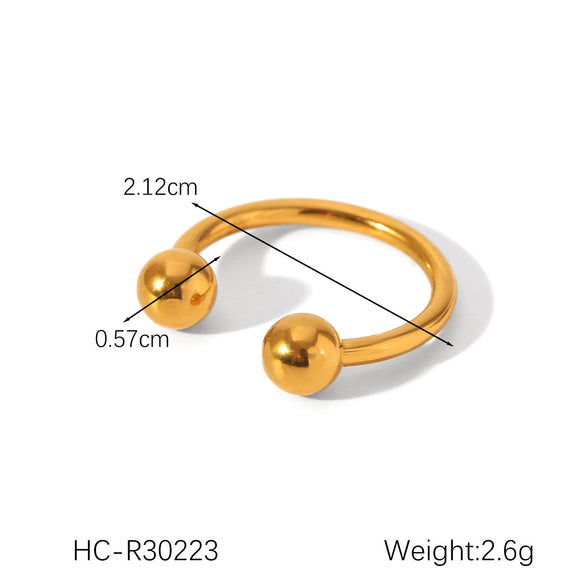 Wholesale Women's Stainless Steel Sphere Ring With Geometric Design And Electroplating Treatment