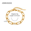 Wholesale Women's Stainless Steel Square Chain Bracelet With Geometric Pattern And Electroplating Treatment In Ins Style