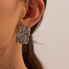 Wholesale Women's Stainless Steel Square Geometric Retro Electroplated Earrings