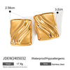 Wholesale Women's Stainless Steel Square Wave Texture Earrings With Electroplating Light Luxury And Original Design