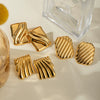 Wholesale Women's Stainless Steel Square Wave Texture Earrings With Electroplating Light Luxury And Original Design