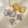 Wholesale Women's Stainless Steel Square Wave Texture Earrings With Electroplating Light Luxury And Original Design