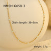 Wholesale Women's Stainless Steel Stacked Oildropping Rice Bead Clavicle Necklace With Electroplating Treatment