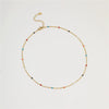 Wholesale Women's Stainless Steel Stacked Oildropping Rice Bead Clavicle Necklace With Electroplating Treatment