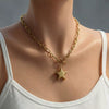 Wholesale Women's Stainless Steel Star Pendant Necklace With Electroplating Casual Style