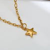 Wholesale Women's Stainless Steel Star Pendant Necklace With Electroplating Casual Style