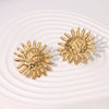 Wholesale Women's Stainless Steel Sunflower Earrings With Electroplating Design Niche And Personalized