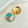 Wholesale Women's Stainless Steel Sweet Fashion Geometric Exaggerated Exquisite Oil Drop Flower Earrings With Electroplating