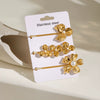 Wholesale Women's Stainless Steel Sweet Plant Flowers Style Word Clip Hairpin With Electroplating Treatment