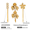 Wholesale Women's Stainless Steel Sweet Plant Flowers Style Word Clip Hairpin With Electroplating Treatment